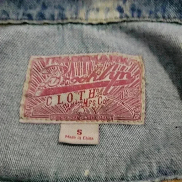 Acid Wash Distressed Denim Jean Vest by Brooklyn Cloth Co. -  S - Picture 4 of 7